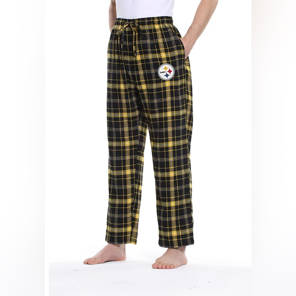 NFL Black and Yellow Plaid Men's Pajama Pants